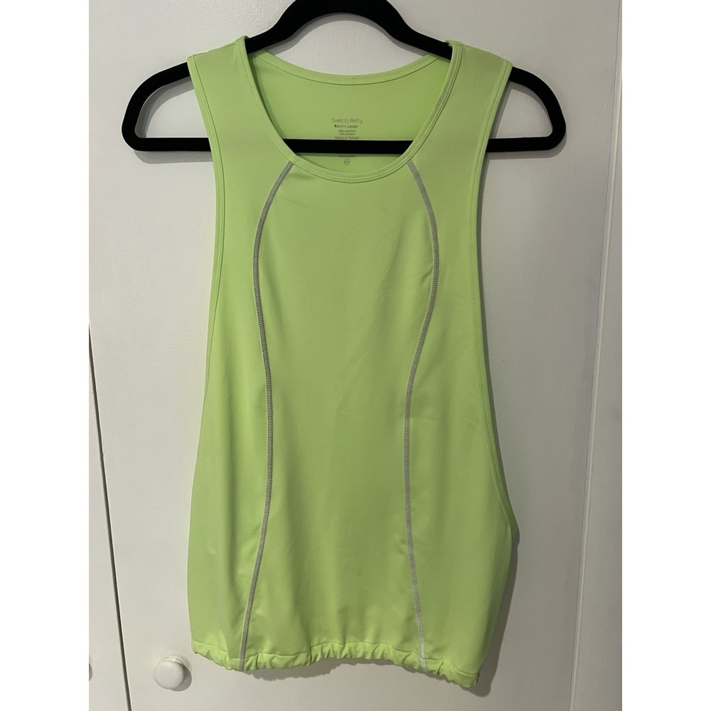 Sweaty Betty Size S/M Open Muscle Gym Tank Neon Green Reflective Running
